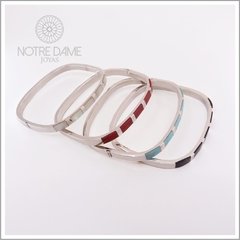 Pulsera Esclava Cuadrada con piedra Onix - NOTRE DAME JOYAS