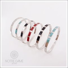 Pulsera Esclava Ovalada con piedra Nácar - NOTRE DAME JOYAS