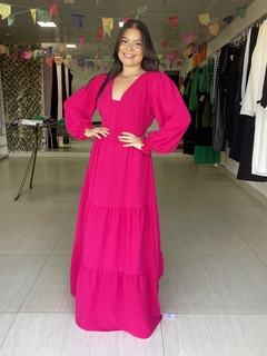 Vestido Karolina Manga Longa na internet