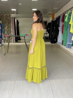 Vestido Júlia com Saia Detalhada Cor: Sombra Verde - comprar online