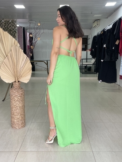 Vestido Emyli Longo com Fenda Verde - comprar online
