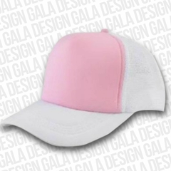 G06A - GORRA TRUCKER BLANCA FRENTE ROSA