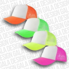 G06 - GORRA TRUCKER NARANJA FLUOR FRENTE BLANCO - comprar online