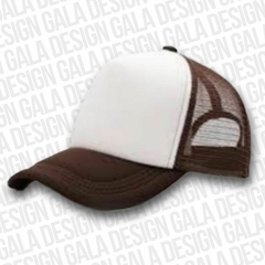 G06 - GORRA TRUCKER MARRON FRENTE BLANCO