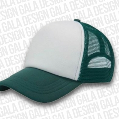 G06 - GORRA TRUCKER VERDE BOTELLA FRENTE BLANCO