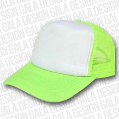 G06 - GORRA TRUCKER VERDE FLUOR FRENTE BLANCO