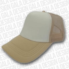 G06 - GORRA TRUCKER beige frente blanco