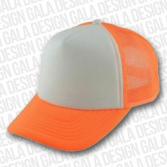 G06 - GORRA TRUCKER NARANJA FLUOR FRENTE BLANCO