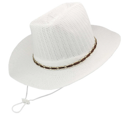 Sombrero cowboy hilo poliéster con cordón. Código 231061KK - comprar online