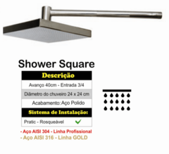 Ducha de parede Shower Square na internet