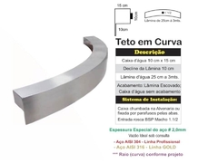 Cascata em Inox para piscina - Embutir Lamina Teto Curva 300cm - comprar online