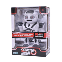 ROBOT CAMINA CON LUZ Y SONIDO LANZA DISCOS SHOOTER DITOYS