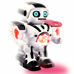 ROBOT CAMINA CON LUZ Y SONIDO LANZA DISCOS SHOOTER DITOYS - comprar online