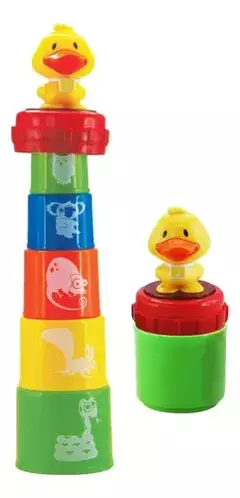 SET VASOS APILABLES CON LUZ Y SONIDO PATO MUSICAL NAVYSTAR