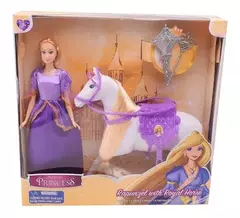 MUÑECA PRINCESA CON CABALLO RAPUNZEL O CENICIENTA 29CM en internet