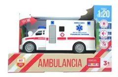 AMBULANCIA CON LUZ SONIDO Y APERTURA DE PUERTAS MAGNIFIC