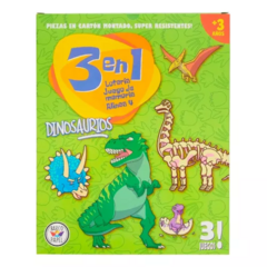 JUEGO DE MESA 3 EN 1 DINOSAURIOS MEMO LOTERIA ALINEA 4