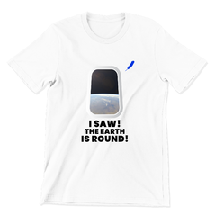 Camiseta Básica Unissex/Babylook - I Saw, the earth is round na internet