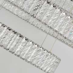 Imagem do PENDENTE "ALLIANZ" Cristal e Metal Led 110w 6600lm 3000K D-40cm+60cm+80cm MAIS LUZ PE-201/80.80CR