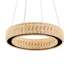 PENDENTE "ALLIANZ" Cristal e Metal Led 27w 1620lm 3000K D-60cm H-7,6cm MAIS LUZ PE-200/27.65CR - comprar online