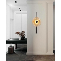 ARANDELA LED SOWA 7W 3000K PRETO E AMBAR NORDECOR 2557