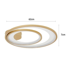 PLAFON LED ZAHAL DUO Ø62CM 54W 3000K DOURADO FOSCO NORDECOR 2515 - loja online