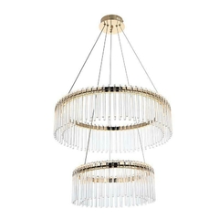 PENDENTE LED CRISTAL GOULI 40/60CM 52W 2700K OURO BRILHO NORDECOR 2891 - comprar online