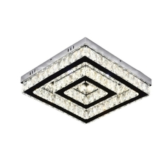 Plafon 2 Quadros Dimerizável Metal/Cristal LED 36W 40cm Sindora DCX00192