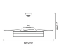 VENTILADOR TETO PÁS RETRÁTIL BRANCO 500MM 1070MM 30W CONTROLE REMOTO AIR MARTAN 2070 - comprar online