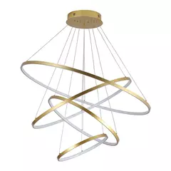 PENDENTE 4 ANÉIS JÚPITER DOURADO Ø100CM + Ø80CM + Ø60CM + Ø40CM 133W 3000K BIVOLT SKY 3038 DO SKYLIGHT