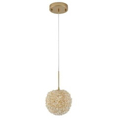 PENDENTE CRISTAL JOU 1*G9 OURO CHAMPAGNE 40W NORDECOR 2736