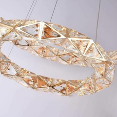 PENDENTE LED CRISTAL KAZY 53/80CM 62W 3000K OURO BRILHO NORDECOR 2883 - loja online