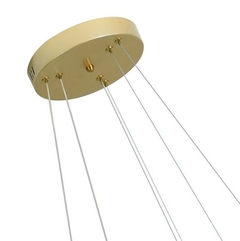 Imagem do Pendente LED Bean Gran 2 aros 40cm + 60cm 47W 3000K Dourado Fosco Nordecor 2457