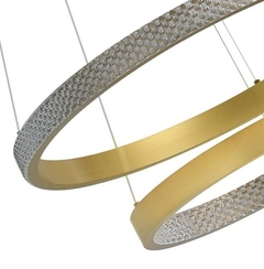 Pendente LED Bean Gran 2 aros 40cm + 60cm 47W 3000K Dourado Fosco Nordecor 2457