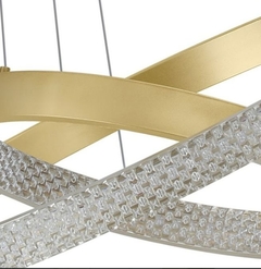 Pendente LED Bean Gran 2 aros 40cm + 60cm 47W 3000K Dourado Fosco Nordecor 2457 - comprar online