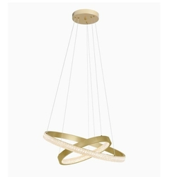 Pendente LED Bean Gran 2 aros 40cm + 60cm 47W 3000K Dourado Fosco Nordecor 2457