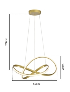 PENDENTE LED STRIP INFINITO DOURADO 50CM X 20CM 36W 3000K SKY 3017 DO - SKYLIGHT - comprar online