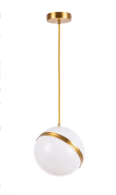 PENDENTE GLAM DOURADO COM ACRILICO BRANCO Ø30CM SKY 90/30 SKYLIGHT