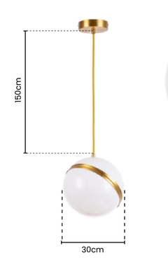 PENDENTE GLAM DOURADO COM ACRILICO BRANCO Ø30CM SKY 90/30 SKYLIGHT - comprar online