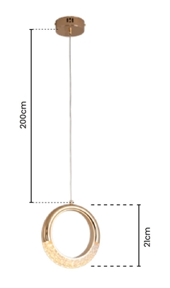 pendente led cristal acrilico