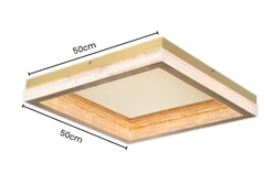 PLAFON QUADRADO METAL DOURADO E ACRILICO QUENSLAND 50CM X 50CM BIVOLT 80W 3000K SKY 4007 Q SKYLIGHT - comprar online