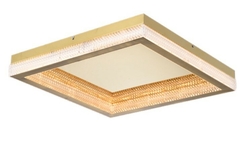 PLAFON QUADRADO METAL DOURADO E ACRILICO QUENSLAND 50CM X 50CM BIVOLT 80W 3000K SKY 4007 Q SKYLIGHT