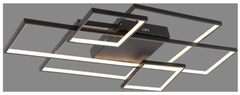 PLAFON ARANDELA METAL PRETO PUZZLE 140W 110CM X 60CM X 10CM 3000K BIVOLT SKY 3071 PT SKYLIGHT