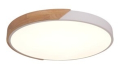 PLAFON WOOD 54W 3000K Ø40CM MADEIRA E BRANCO SKYLIGHT 4038R4 BR