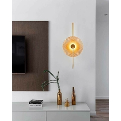 Imagem do ARANDELA LED SOWA 7W 3000K DOURADO FOSCO E AMBAR NORDECOR 2558