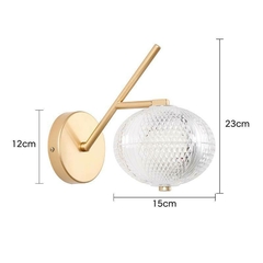 KIT 02 ARANDELAS LED LUSE 7W 3000K OURO CHAMPAGNE NORDECOR 2798 - loja online