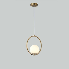 PENDENTE GLOBO RING Ø31CM 1*E27 DOURADO NORDECOR 2107 - comprar online