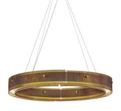 PENDENTE FLUTED LED DOURADO ESCOVADO 60CM 3000K 15W USINA IMPORTS UI20210/60DR