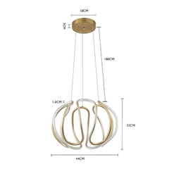 Imagem do PENDENTE LED GAIA 87W 3000K DOURADO NORDECOR 2224