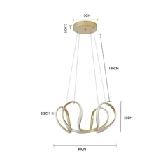 Imagem do PENDENTE LED MUSI 40W DOURADO FOSCO NORDECOR 2239